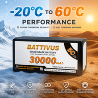 Batterie semi-solide pour drone UAV 210Wh/kg, 14S 60.9V 30Ah 30000mAh, LiPo haute tension pour système d'avion VTOL de relevé et de cartographie
