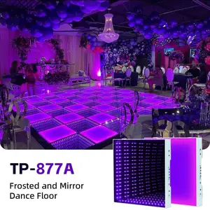 Kerstverlichting Outdoor Draagbare Licht Up Bruiloft Disco Glas Magneet 3d Spiegel Led Dance Floor