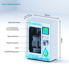 Máquina Expendedora de Agua Potable Automática de Pared con Sistema de Ósmosis Inversa, Funciona con Monedas, Pantalla Táctil, Pago con Fichas, También Acepta Tarjetas de Crédito - Product Image 4