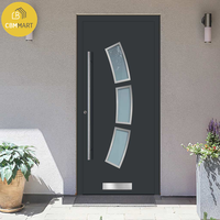 CBMMart USA Nouveau Design Villa Cadre Noir Double Balançoire Entrée Principale Résistant au Feu Portes en Fer Forgé projet