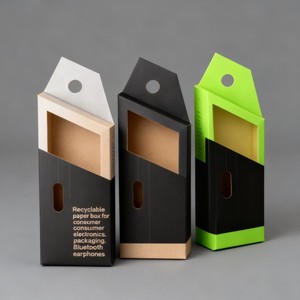 Factory Printing Cheap Recyclable Foldable Paper Box Data Cable Electronic Accessories Charger Packaging Box - Product Image 1