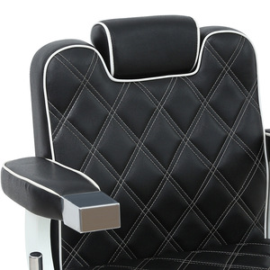 Chaise de barbier HZ8752D noire inclinable, rotation à 360 degrés, hauteur réglable, usage commercial - Product Image 1