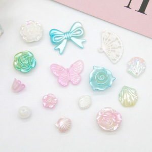 Diy Jewelry Accessories Mixed Floral Gradient Resin Beads For Phone Case Hair Clip Decorations - Product Image 1