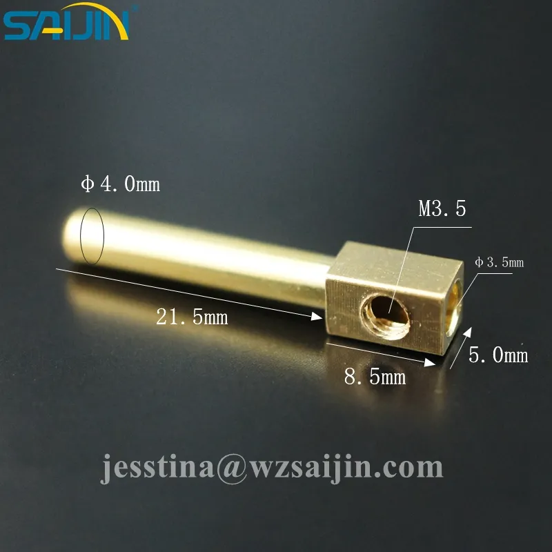 Pin Penyumbat Kuningan Euro 4Mm 2 Pin Bulat 2.5A Pin Steker