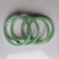 Bracelet jonc en verre artistique imitation pierre de jade verte synthétique multicolore de 8 mm, vente en gros