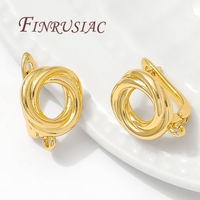 18K Gold Plated Brass Geometric Earrings Hooks & Clasps Anti-Allergy Materials Women's Romantic DIY Earwires Fasteners
