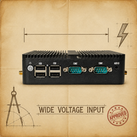 PC Industrial YCT sin Ventilador, PC Integrado en Caja, Doble LAN, HDMI, VGA, 2 COM, RS485, Riel DIN, 9-36V para Sistema de Distribución de Energía