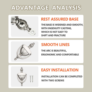 RHETECH Antique <strong>Funny</strong> <strong>Door</strong> <strong>Knocker</strong> Unique Colonial Imperial Victorian Design Modern Satin Nickel Iron Silver Steel Material - Product Image 3