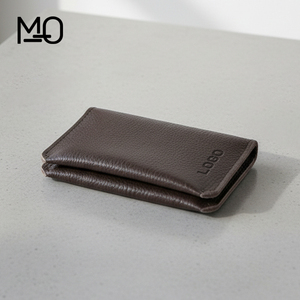 Bifold chủ thẻ Ví da chính hãng mỏng thời trang tùy chỉnh logo tối giản kinh doanh thẻ tín dụng ID trường hợp tổ chức dày 50mm - Product Image 2