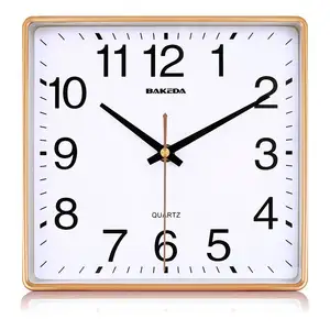 Modern Custom Square Retro Classical Wooden Wall Clock Single Face with Needle Display for Living Room