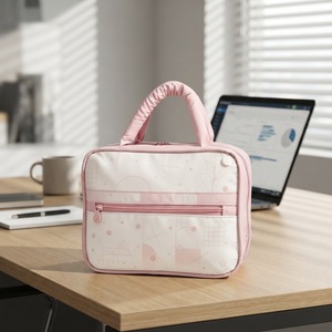 Borsa da viaggio portatile multifunzionale a strati, grande capacità, colore a contrasto, per articoli da toeletta - Product Image 2