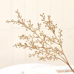 घटना सजावट आपूर्ति सोना हाइड्रेंजिया कृत्रिम फूल बांस Leafes फारसी ताड़ का पत्ता सजावट घर के लिए लक्जरी