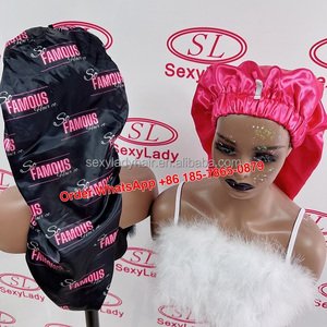 Logotipo personalizado Mommy and Me Bonnet Silk Sleeping Designer Bonnet Soft Braid Satin Bonnets - Product Image 3