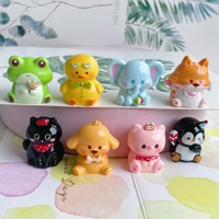 Miniatures créatives mignonnes en résine (porc, grenouille, éléphant) pour accessoires DIY, technique d'huile coulante - Ornements de voiture semi-finis
