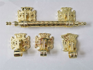 Scrigno manici funerari in metallo Color oro rame lunghi manici di <span class=keywords><strong>bara</strong></span> leggera di cofanetto altalena per accessori cofanetto - Product Image 4