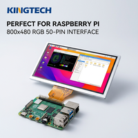 Écran LCD TFT Kingtech OEM 7 pouces 50 broches avec interface RGB IPS 800x480 et carte de contrôle pour Raspberry Pi