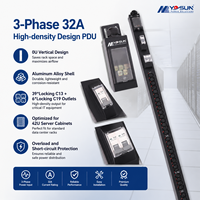 IEC C13 C19 Smart PDU 16A/32A/63A Unité de distribution d'alimentation en alliage d'aluminium durable pour systèmes industriels triphasés