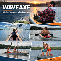Kayak gonflable de randonnée WAVEAXE Custom Drop Stitch haute pression, 2 places, tandem, PVC, pliable, Airvolution, fabricant OEM