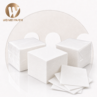 Serviettes de table en papier 3 plis 4 volets de qualité supérieure, en pâte de bois vierge, blanches, personnalisables avec votre logo pour restaurants et événements