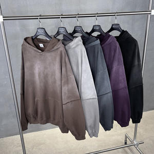 Sudadera con Capucha de Invierno de Algodón 100% con Diseño de Dos Piezas Falsas y Estampado de Caballo, Estilo Europeo y Americano - Product Image 1