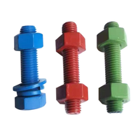 C1010 Steel 10B21 Grade 12.9 ASTM B7 Blue PTFE Fluoropolymer Coated Stud Bolts Threaded Rods DIN 975
