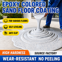 Peinture et revêtement de sol en époxy liquide auto-nivelant à haute dureté, certifié RoHS, résistant à l'eau, avec sable coloré