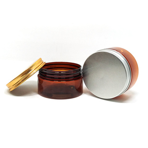 Hot Bán 4Oz 6Oz 12Oz Nhựa Container Hổ Phách PET Jar Với Nắp Màu Đen 8 <span class=keywords><strong>Oz</strong></span> Hổ Phách Chum - Product Image 5