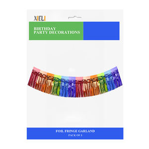 Xieli قوس قزح معدني بهرج هامش احباط إكليل معلقة الباستيل حزب خلفية زينة لافتة لامعة - Product Image 6