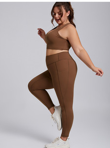 Nuevos Leggings <span class=keywords><strong>de</strong></span> Yoga Transpirables Hechos a Medida, Talla Grande, <span class=keywords><strong>para</strong></span> <span class=keywords><strong>Mujer</strong></span>, Top Ventas, Spandex/Nylon, Sin Costuras, Conjunto <span class=keywords><strong>de</strong></span> 2 Piezas - Product Image 2