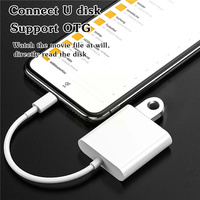 Adaptor OTG Tipe C/8pin PD QC3.0 Konverter Kabel Pengisi Daya Cepat Adaptor Tipe C ke USB untuk Xiaomi 10 Huawei