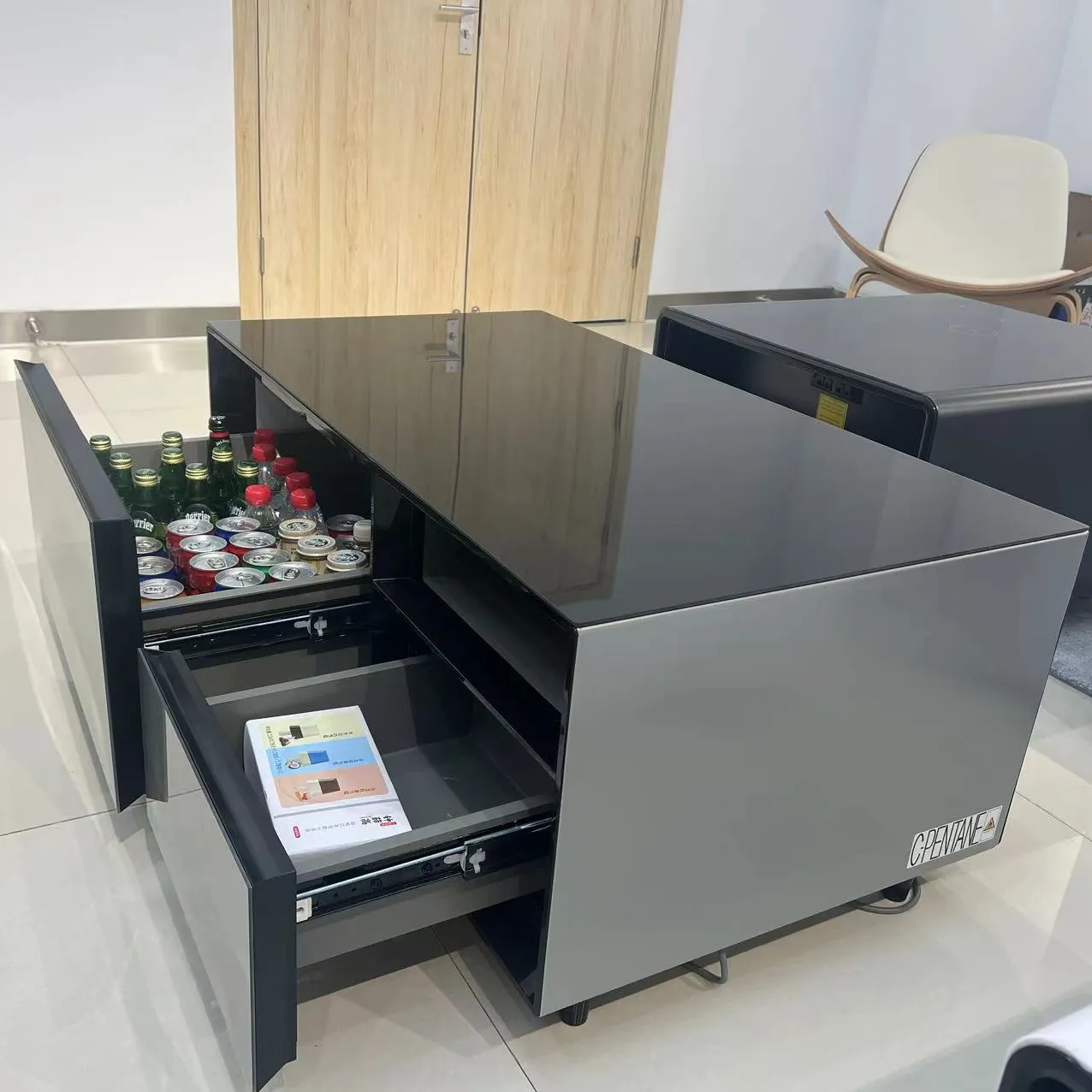 2023 New Designed Smart Touch Table with Fridge and Bluetooth Speaker Sample Available with Customized Logo and Patterns