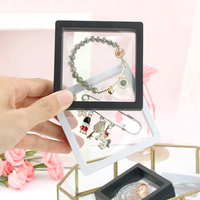 Boîte de présentation moderne et élégante pour bijoux, anneaux, bracelets, colliers, emballage de rangement, film PE transparent, boîte suspendue
