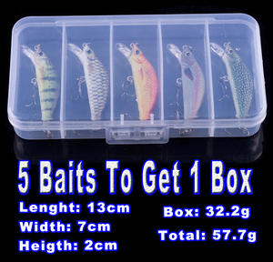 DriftCatch 5er-Pack ABS Bedruckte Crankbait <span class=keywords><strong>Minnow</strong></span> Angelköder - Schwimmender Rasselköder # 6 Haken für Marlin River Lake (1 Box = 5 Köder) - Product Image 5