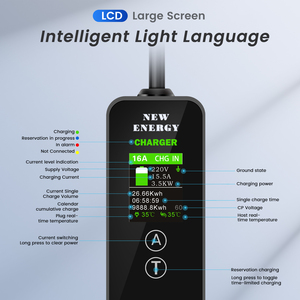 Podofo xách tay EV sạc loại 2 sạc cáp 8A/10A/13A/16A 5M 3.5kW EV sạc cáp có thể điều chỉnh điện xe hơi sạc - Product Image 5