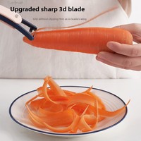 Couteau à éplucher multifonctionnel moderne et minimaliste en acier inoxydable avec manche en plastique pour pommes de terre, pommes et fruits