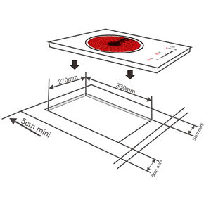Table de cuisson en céramique à brûleur unique pour RV <span class=keywords><strong>petite</strong></span> cuisine encastrée et comptoir <span class=keywords><strong>cuisinière</strong></span> infrarouge 1 brûleur - Product Image 3