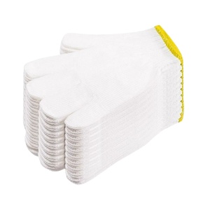 Guanti in Cotone Bianchi Sbiancati Lavorati a Maglia, Guanti da <span class=keywords><strong>Lavoro</strong></span> Bianchi per Edilizia, Guanti Protettivi in Cotone per la Sicurezza sul <span class=keywords><strong>Lavoro</strong></span> - Product Image 5