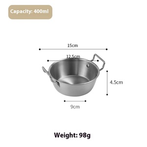 <span class=keywords><strong>Panier</strong></span> à collation à double oreille en acier inoxydable 304 Logo personnalisé Bol à pépites de poulet frit coréen doré et argenté avec double poignée - Product Image 6
