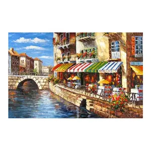 Mới Nhất Handmade Ấn Tượng Venice Tranh Sơn Dầu Wall Art Trang Trí Nội Thất