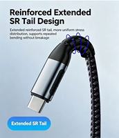 Kabel USB C ke USB C 100W PD Dual Type C, Chip E-Marker, Kabel Pengisian Cepat Terjalin, Transfer Data 480Mbps untuk Laptop dan Ponsel