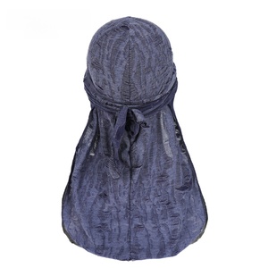 Durag Personalizzato con Logo, Stile Retrò con Coda Extra Lunga, per Uomo, Design Etnico Tinta Unita, per Acconciature 360 Waves - Product Image 5