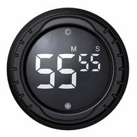 Minuteur de cuisine électronique numérique BALDR B0362S avec affichage LED, réglage par rotation, alarme, compte à rebours de cuisson, bouton circulaire magnétique