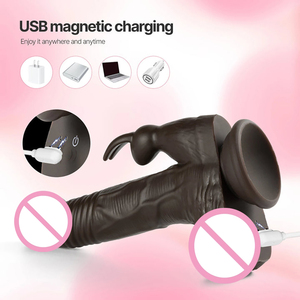 Vibratore Dildo Realistico Riscaldato in Silicone Liquido Marrone, Giocattoli Sessuali per Adulti per Donne e Uomini con 3 Modalità di Spinta e 10 di Vibrazione - Product Image 5