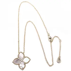 Migliore Marca In Acciaio Inox Collana Iniziale Rhodium 2 Tone Multi Scuro Cubic Zircon Principessa Foto Collana