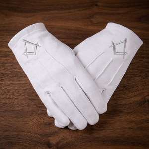 Gants maçonniques en coton personnalisés avec logo brodé, à carreaux, longueur poignet, pour sports, extérieur, ski, usage quotidien, toutes saisons - Product Image 3