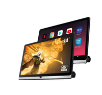 Moniteur d'appuie-tête universel 14'' IPS tactile Android pour siège arrière, lecteur multimédia USB WIFI Mirror Link 2+32 Go