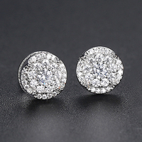 Boucles d'oreilles clous hip-hop pour hommes en gros, grandes boucles d'oreilles clous en or avec diamants pour hommes