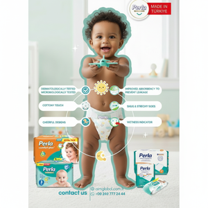 Pañales Desechables PERLA de Alta Calidad, Talla XXL, Económicos, Anti-Fugas, Superficie Seca Impresa, Pulpa de Celulosa, Inspirados en Bebés, Muestras Disponibles - Product Image 1