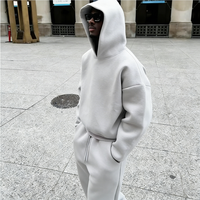 Ensemble survêtement homme deux pièces personnalisé, hiver, haute qualité, pantalon de survêtement ample et sweat à capuche, pull lourd, surdimensionné