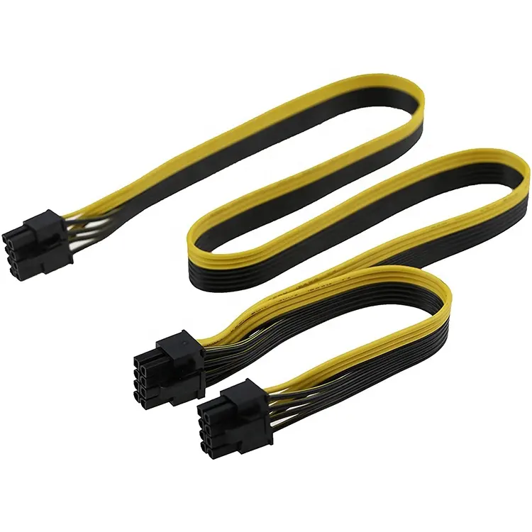 1 Pack Garta GPU 8 Pin Female to Dual 8 Pin 6+2 Male VGA PCI-E PCI Express Braided Sleeved Splitter Power Cable Male Power Adapter Extension Cable for Graphics Card 8 Inch